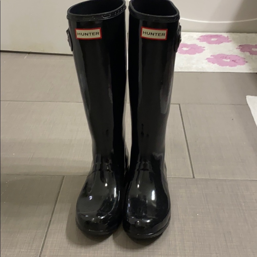 Hunter Black Gloss Boots